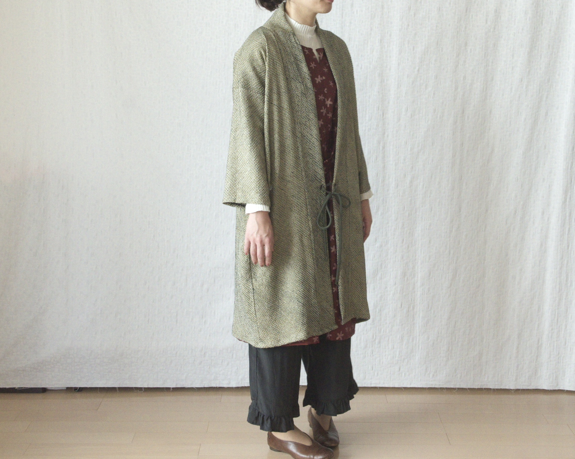 3way羽織ワンピ ロングカーディガン 緑 Iichi ハンドメイド クラフト作品 手仕事品の通販
