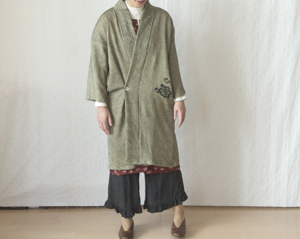 3way羽織ワンピ ロングカーディガン 緑 Iichi ハンドメイド クラフト作品 手仕事品の通販