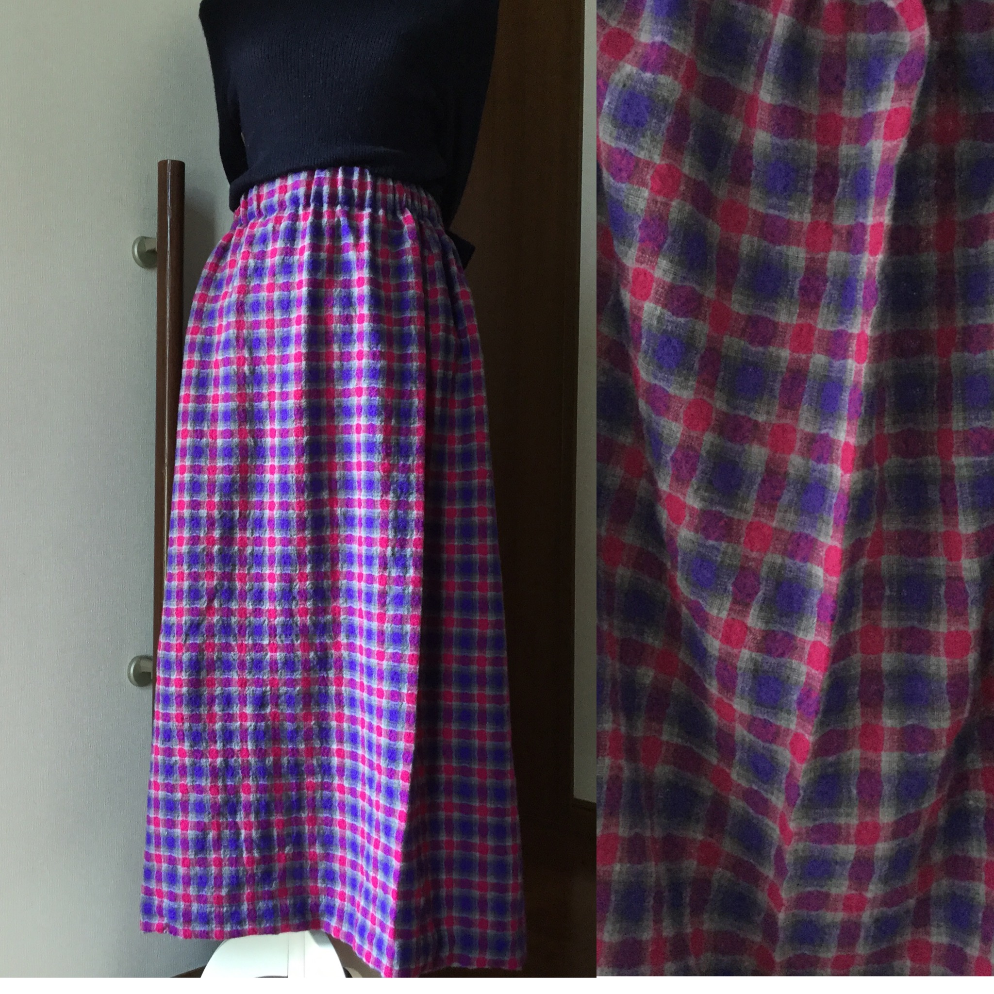 日本製ウールガーゼ スカート 赤と紫 Iichi ハンドメイド クラフト作品 手仕事品の通販
