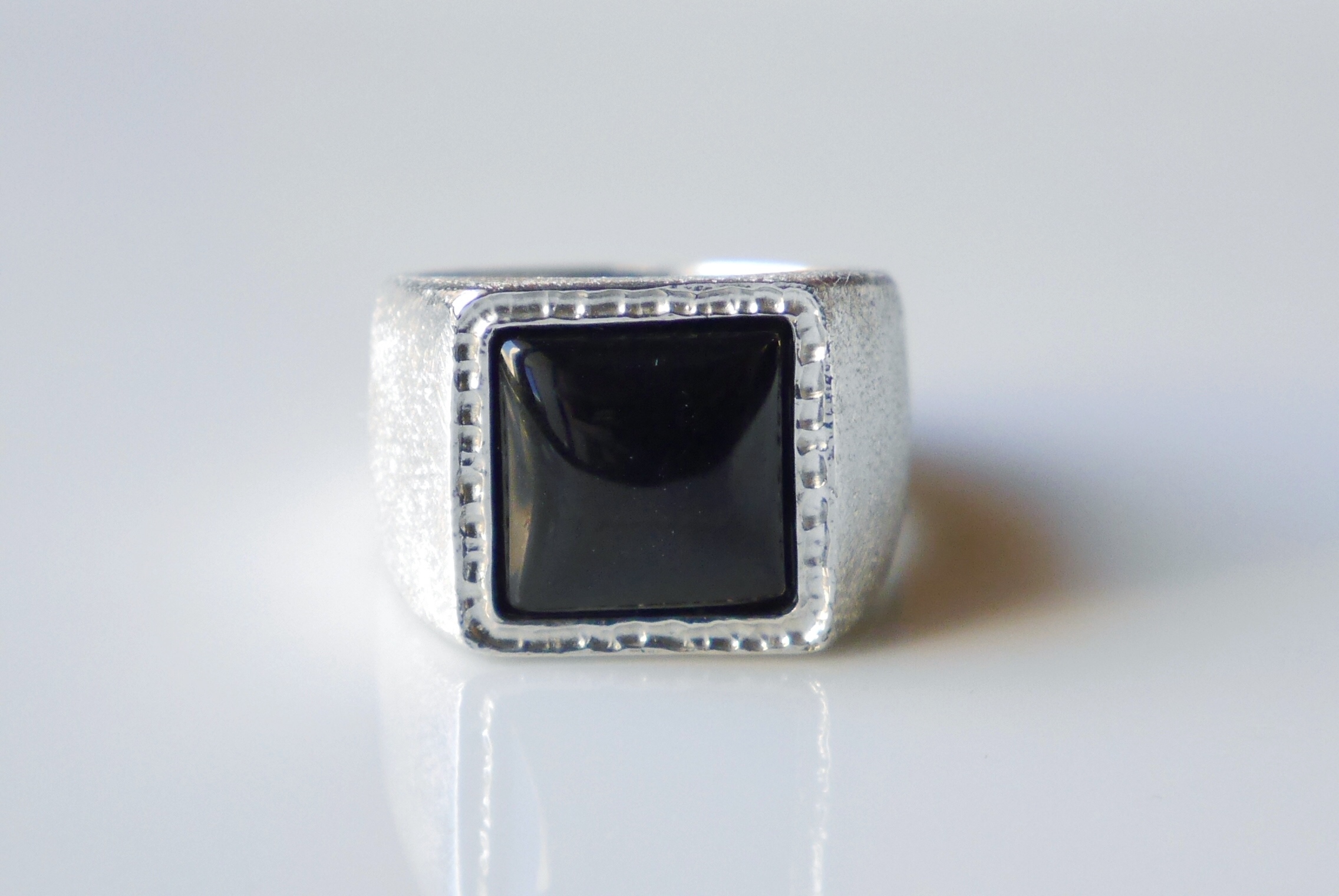 1点物☆onyx ring(sv) ☆オニキス☆リング☆シルバー☆スクエア 