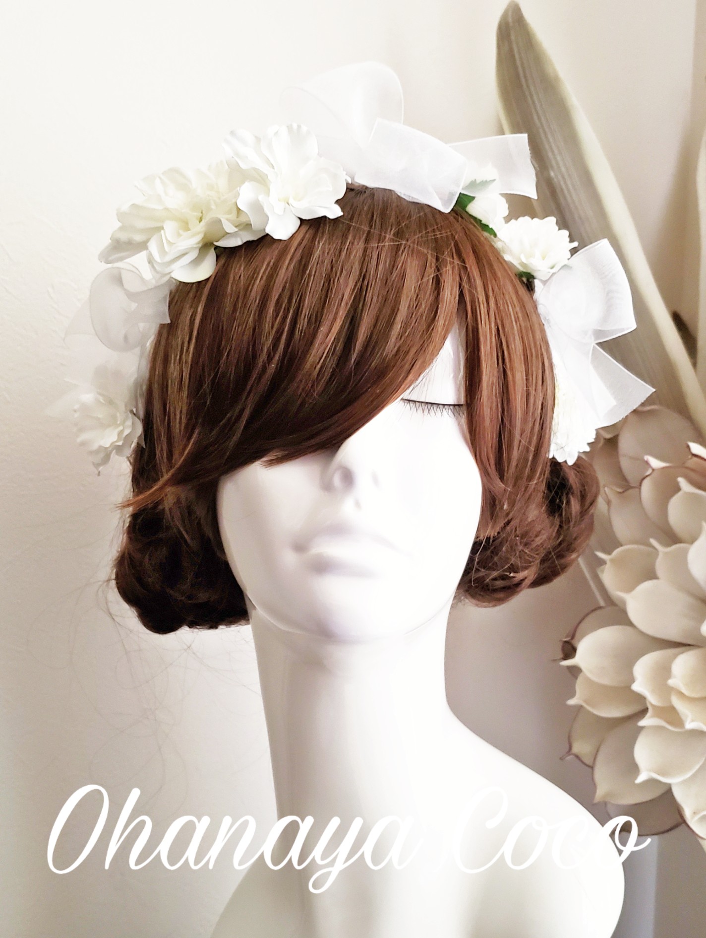 whiteヘッドドレス オーガンジーリボンの10点Set No621 | iichi ハンドメイド・クラフト作品・手仕事品の通販