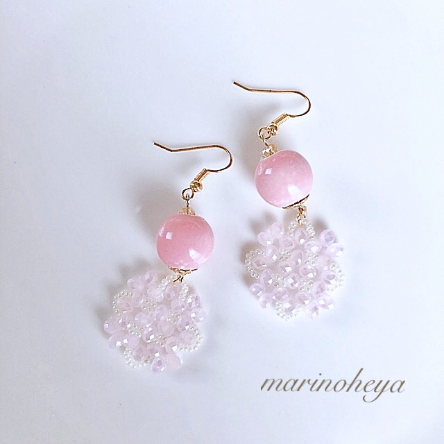 ビーズピアス イヤリング Iichi ハンドメイド クラフト作品 手仕事品の通販