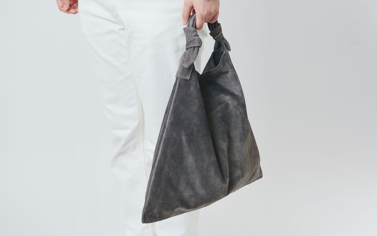 在庫限りsale レザータイショルダーバッグ Washable Tie Shoulder Bag Grey Iichi ハンドメイド クラフト作品 手仕事品の通販