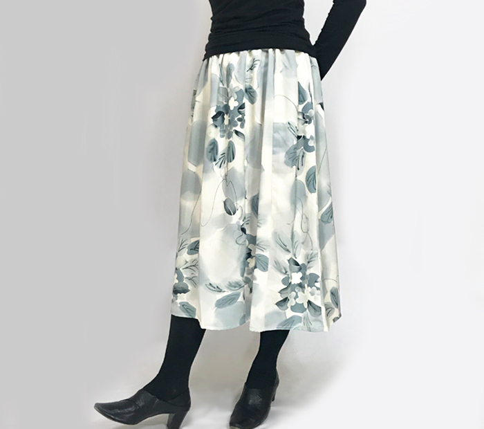 手描きキモノリメイクのチュニックとロングスカートセット オールシーズン Iichi ハンドメイド クラフト作品 手仕事品の通販