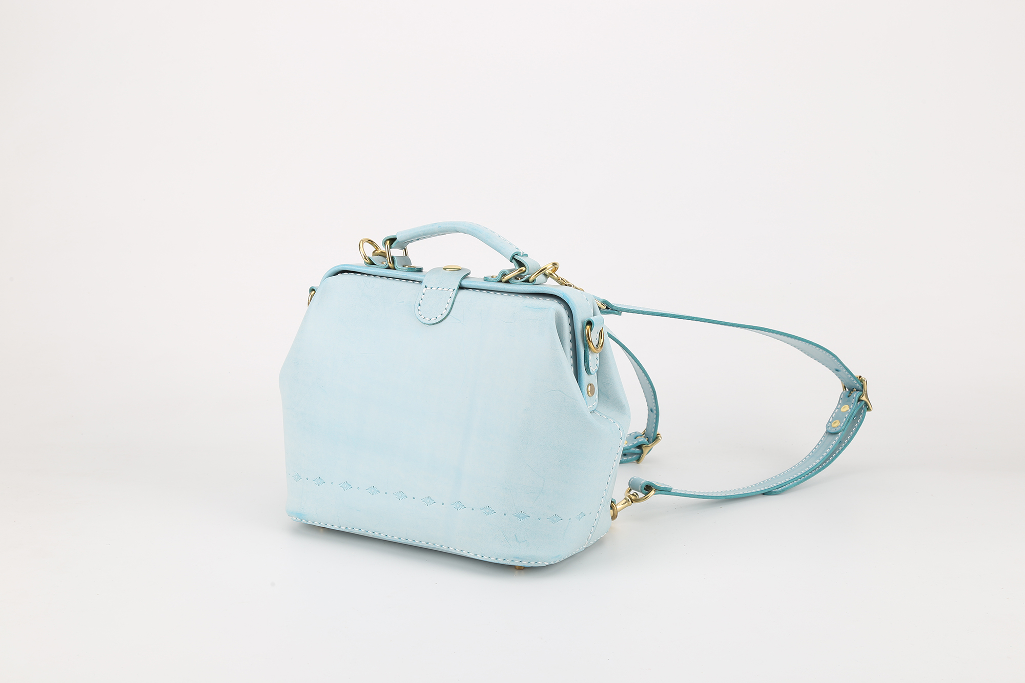 切線派 特別版 3 Way がま口 ラックスリュック 本革バッグ手作りのレザーバッグ 手染め 総手縫い Iichi ハンドメイド クラフト作品 手仕事品の通販