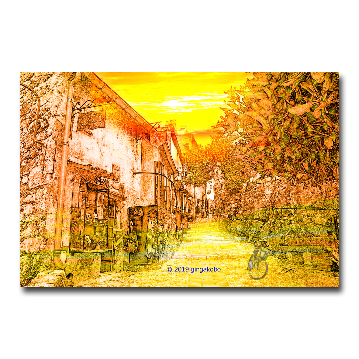 秋は夕暮れ ほっこり癒しのイラストポストカード2枚組 No 876 Iichi ハンドメイド クラフト作品 手仕事品の通販