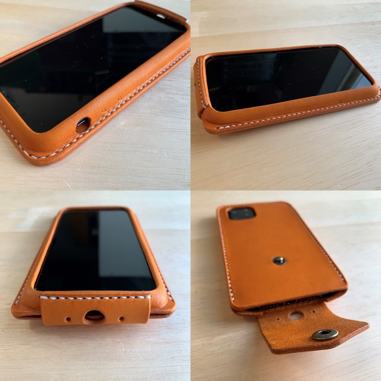 新作 Iphone11pro カバー ケース 刻印名入れ 選べる革とステッチ