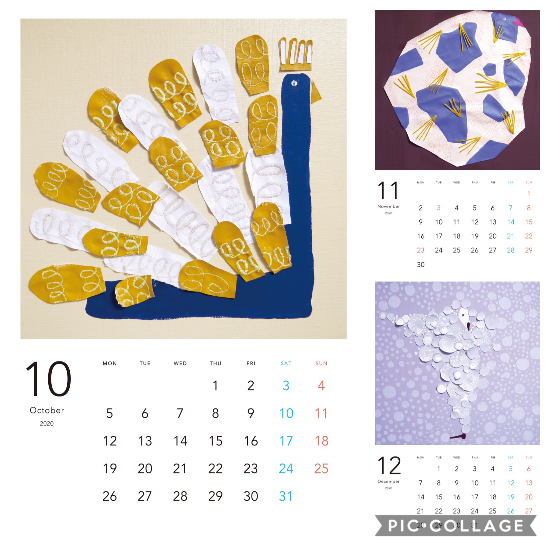 2020年カレンダー壁掛け | iichi ハンドメイド・クラフト作品・手仕事 
