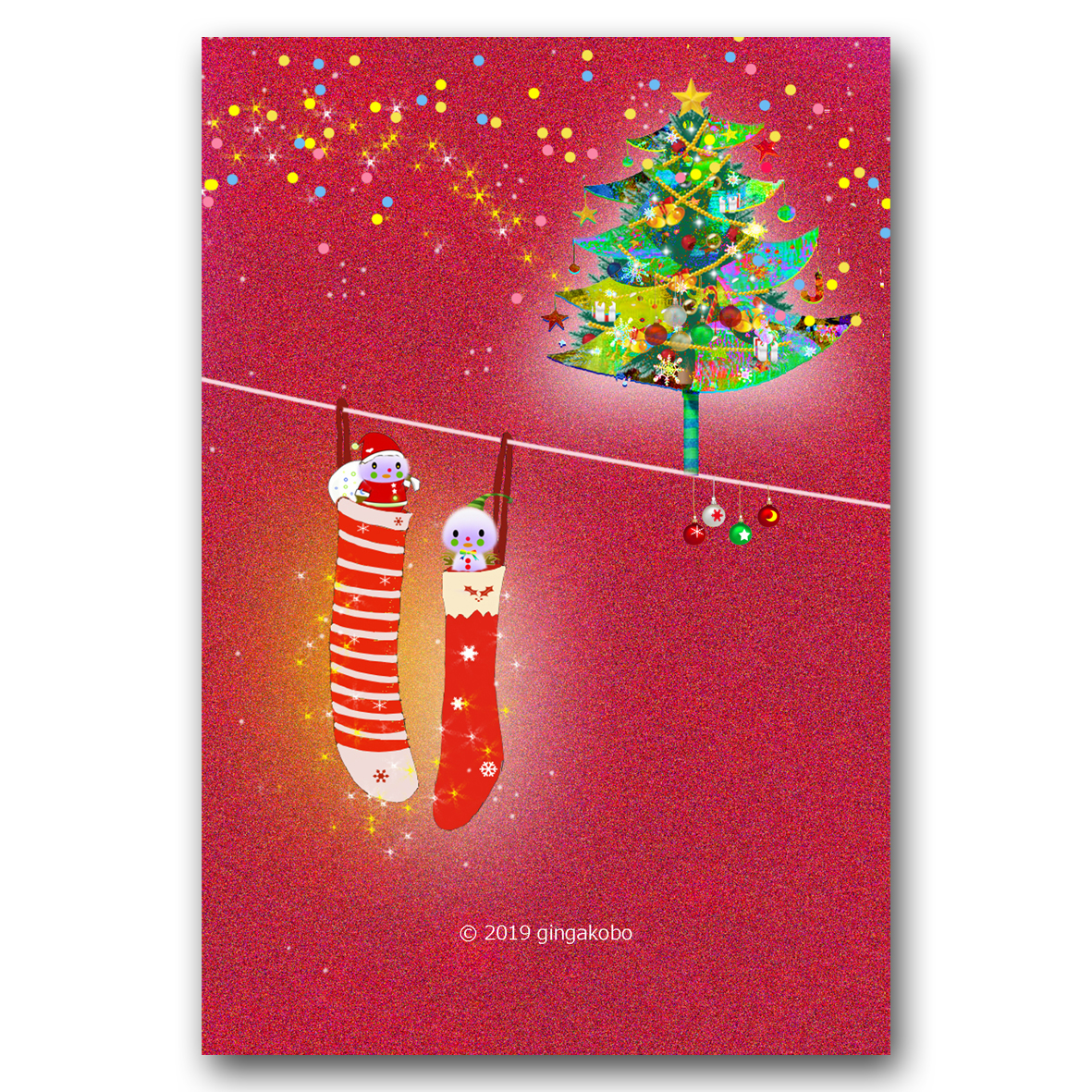ほっこりにっこりクリスマス ほっこり癒しのイラストポストカード2枚組 No 887 Iichi ハンドメイド クラフト作品 手仕事品の通販