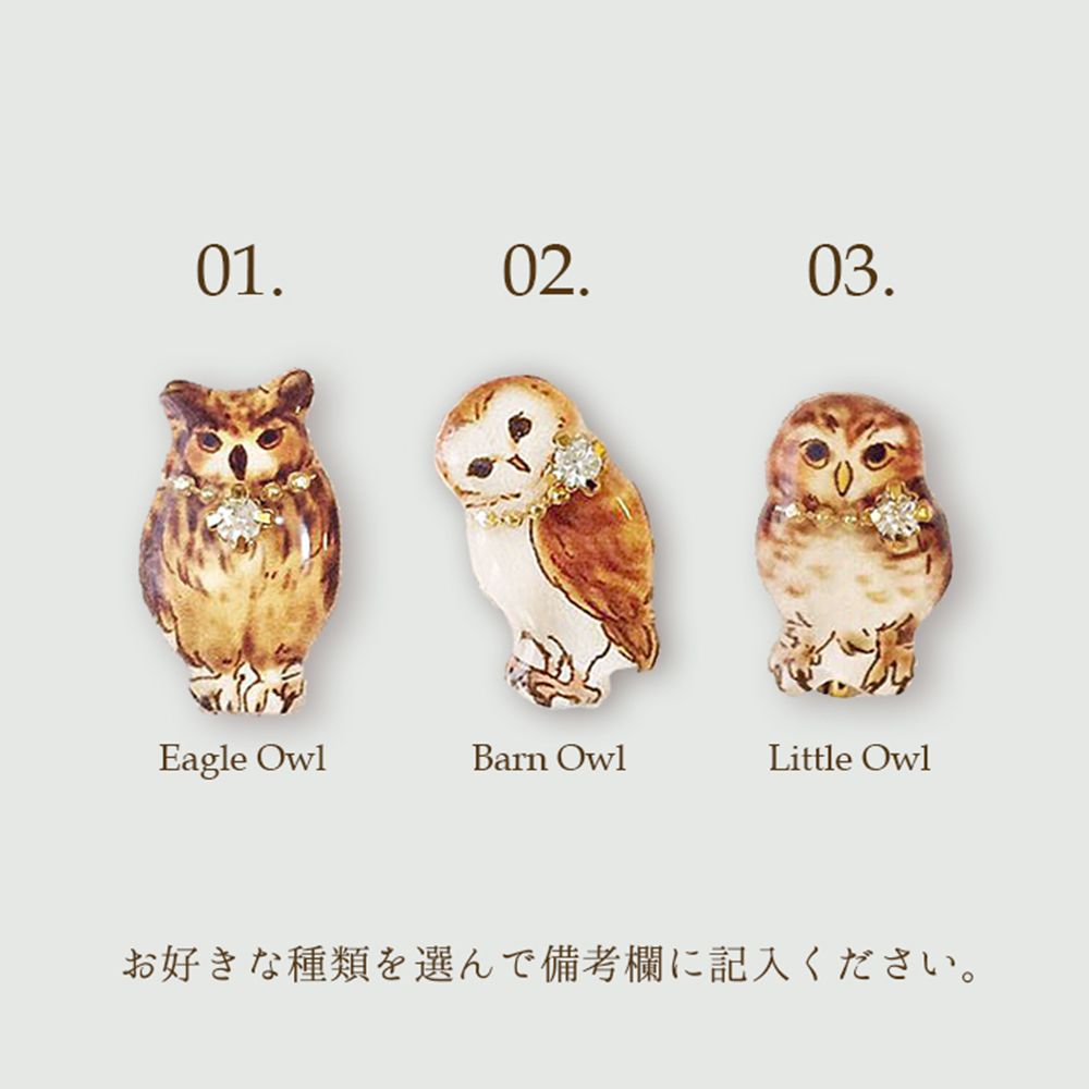 Owl Earring クリスマス 秋冬 動物フクロウイヤリング 種類を備考欄にご記入下さい Iichi ハンドメイド クラフト作品 手仕事品の通販