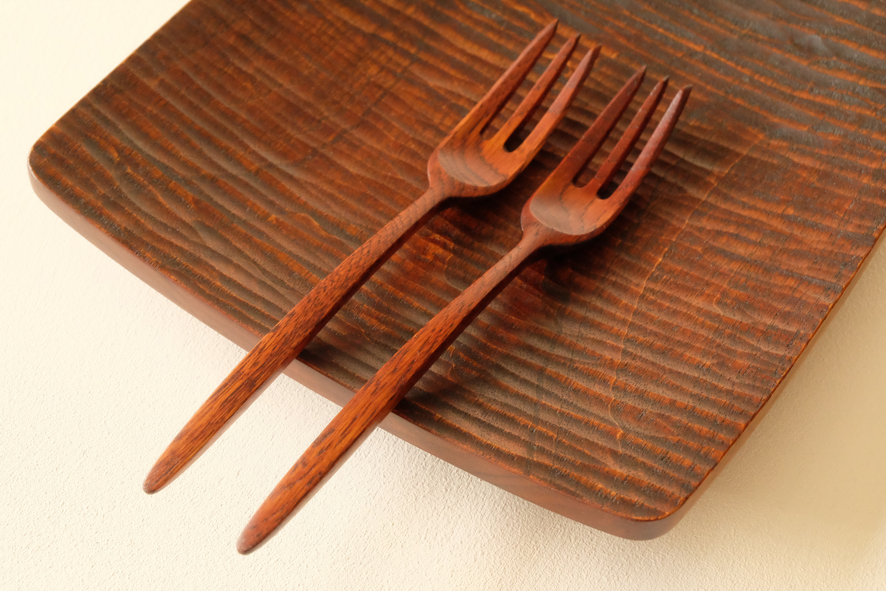 ナラの木のパスタフォーク Type ｆ ３本櫛 Iichi ハンドメイド クラフト作品 手仕事品の通販