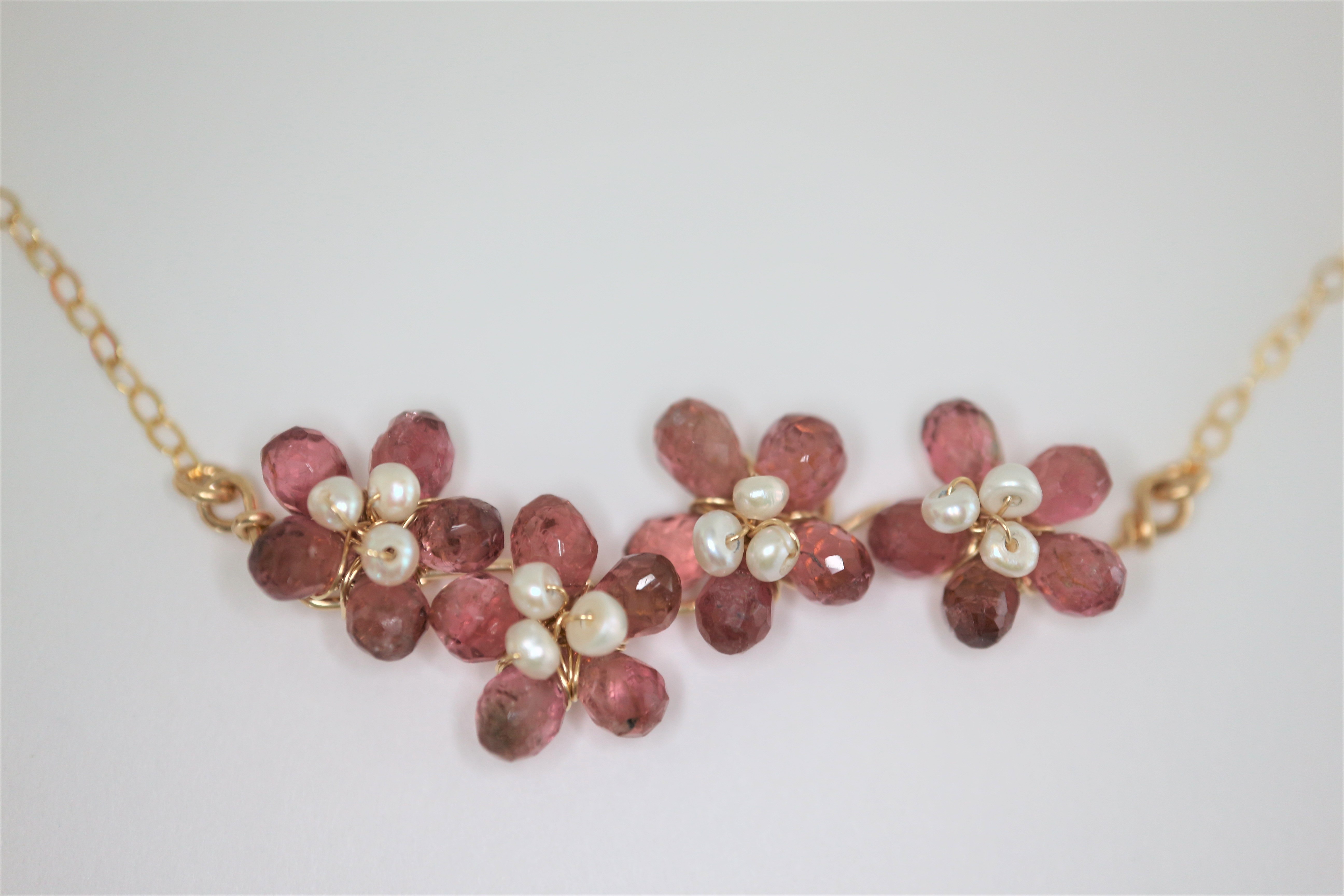 小声で歌うピンクトルマリンの花々 Croon A Song 14kgf Iichi ハンドメイド クラフト作品 手仕事品の通販