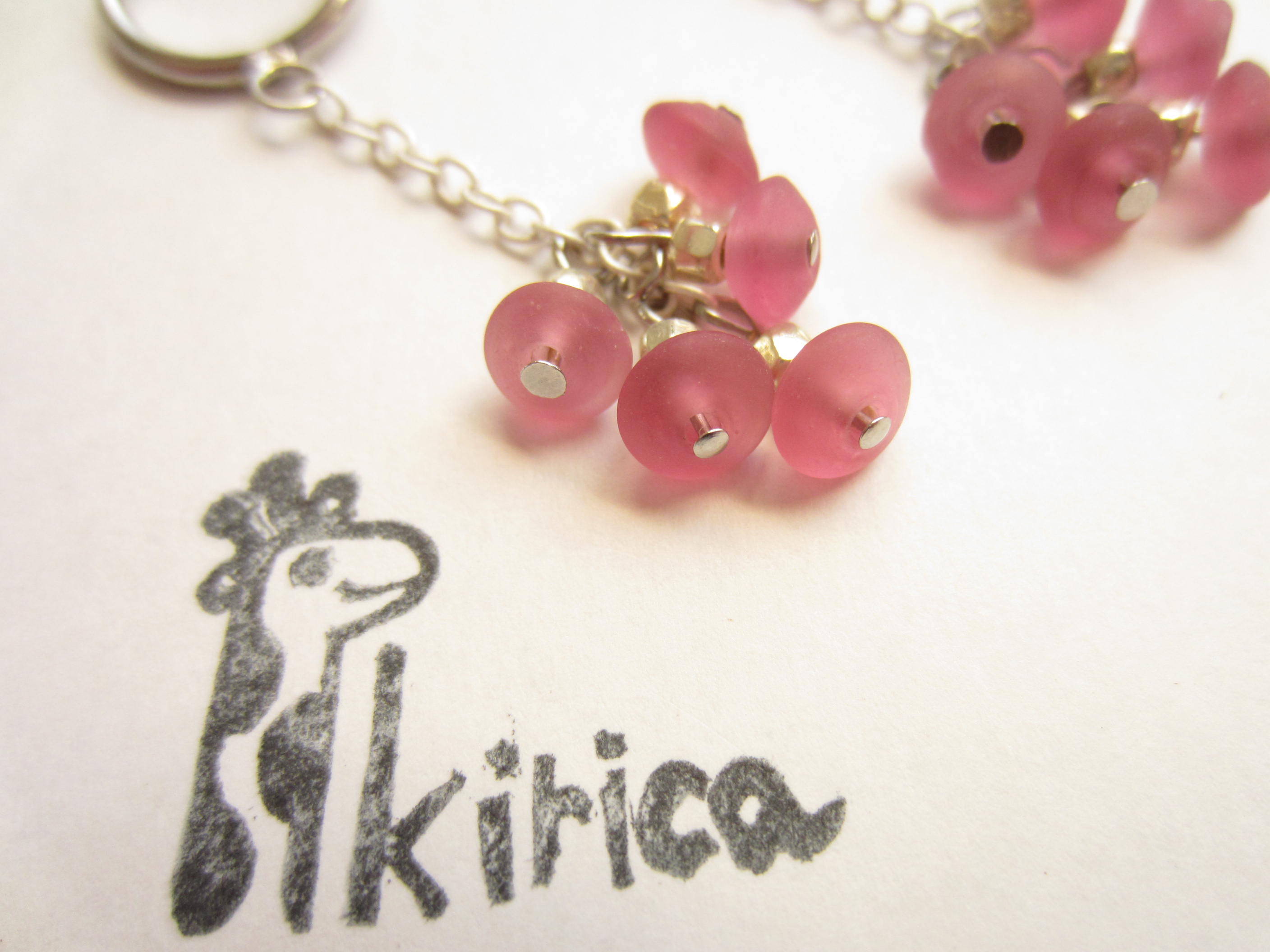 手作りガラスビーズのフープイヤリング Iichi ハンドメイド クラフト作品 手仕事品の通販