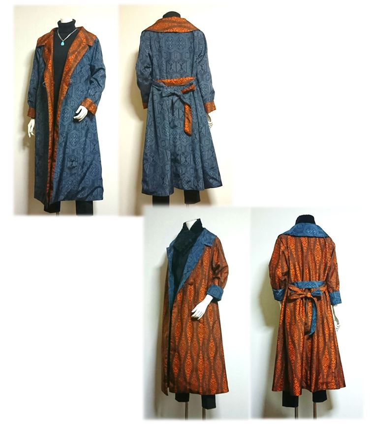 4＊大島紬リメイクスリバーシブルコート | iichi ハンドメイド 