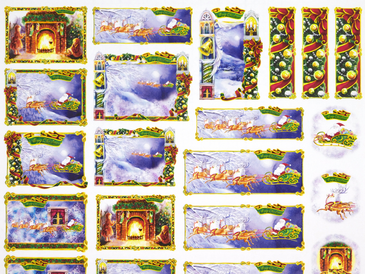 クリスマス シートシールa4サイズ Iichi ハンドメイド クラフト作品 手仕事品の通販