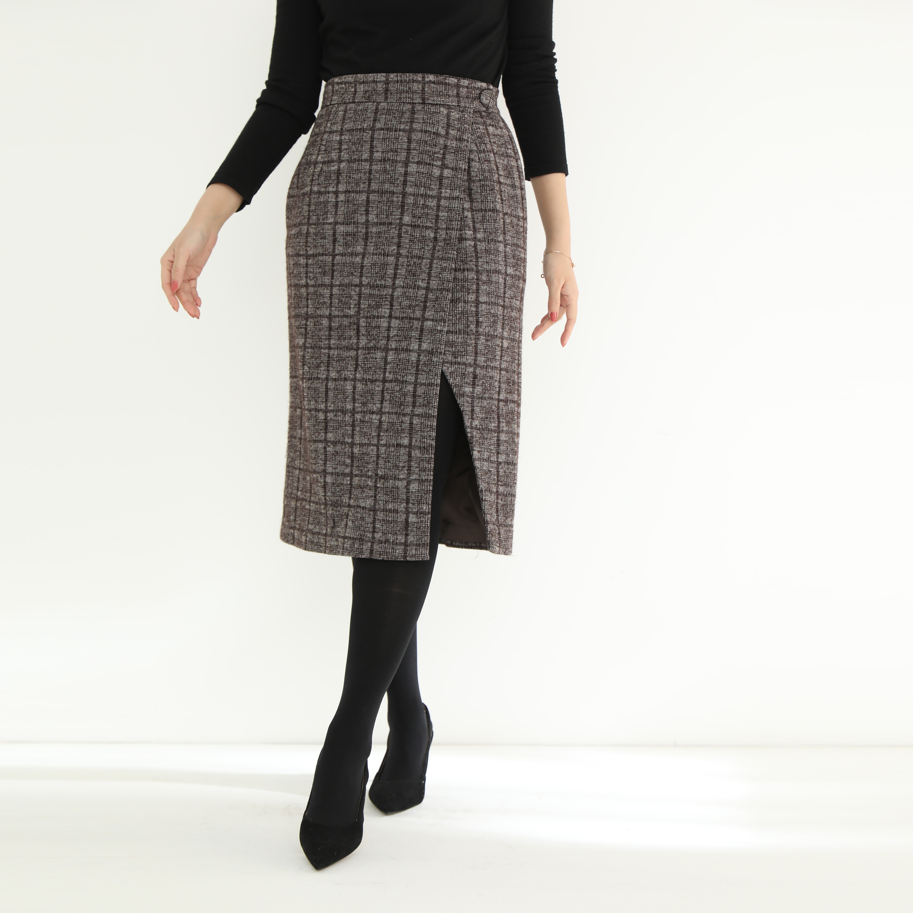 チェック柄 ウール スカート オーダーメイド可 Iichi ハンドメイド クラフト作品 手仕事品の通販