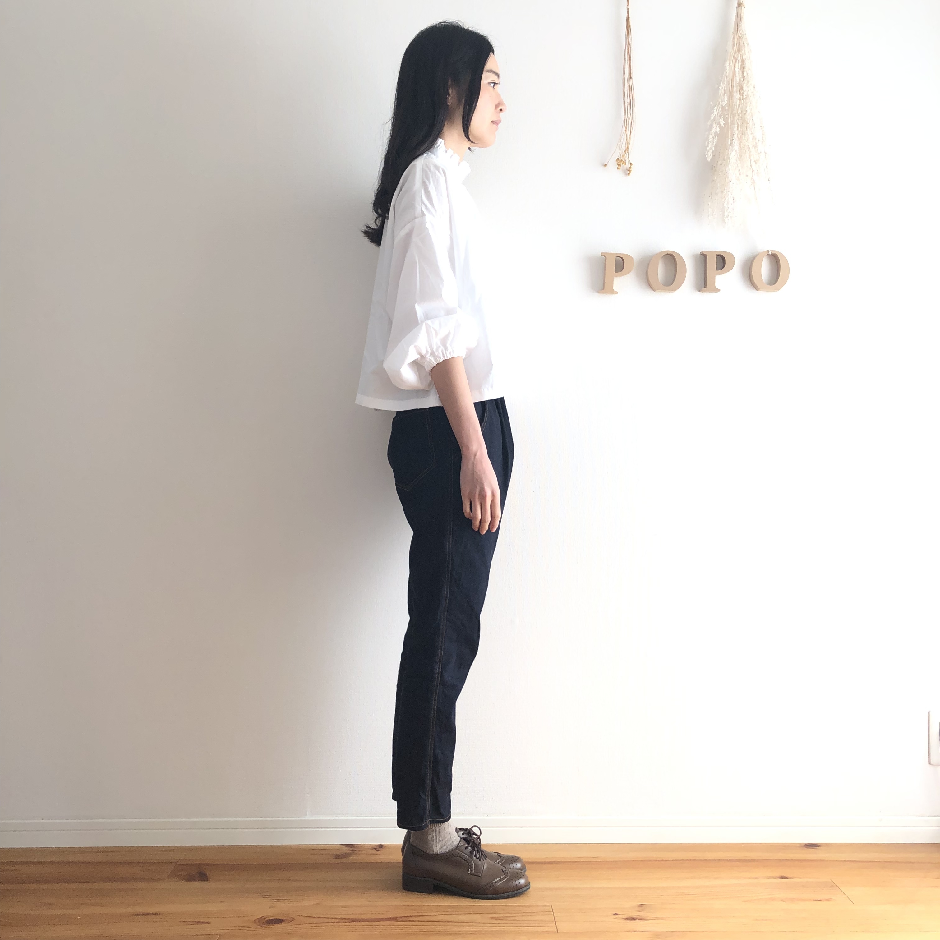 デニムテーパードパンツ Iichi ハンドメイド クラフト作品 手仕事品の通販