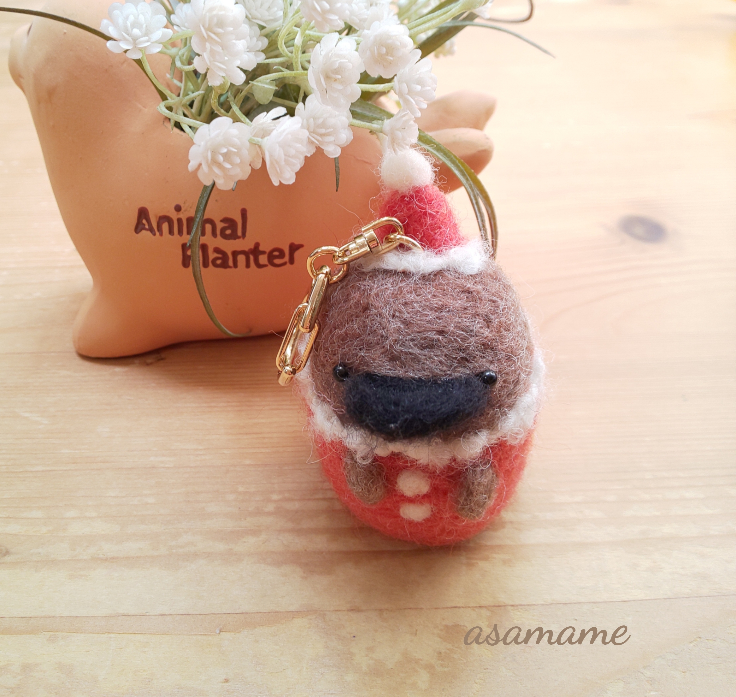 クリスマスコスチューム つぶらな瞳のカモノハシさん 羊毛フェルト Iichi ハンドメイド クラフト作品 手仕事品の通販