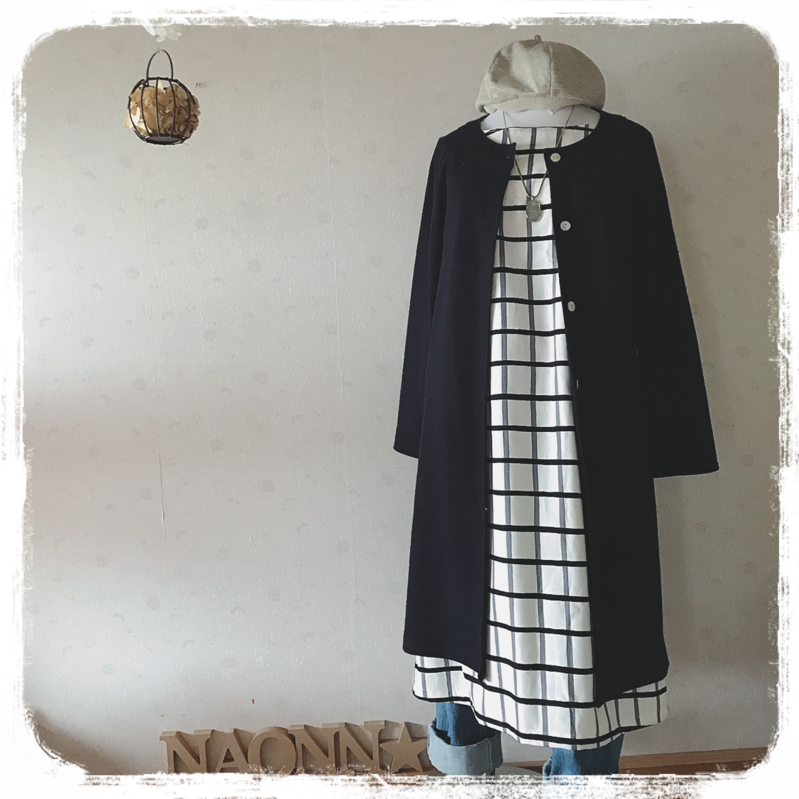 ボートネックワンピース 格子柄 Iichi ハンドメイド クラフト作品 手仕事品の通販