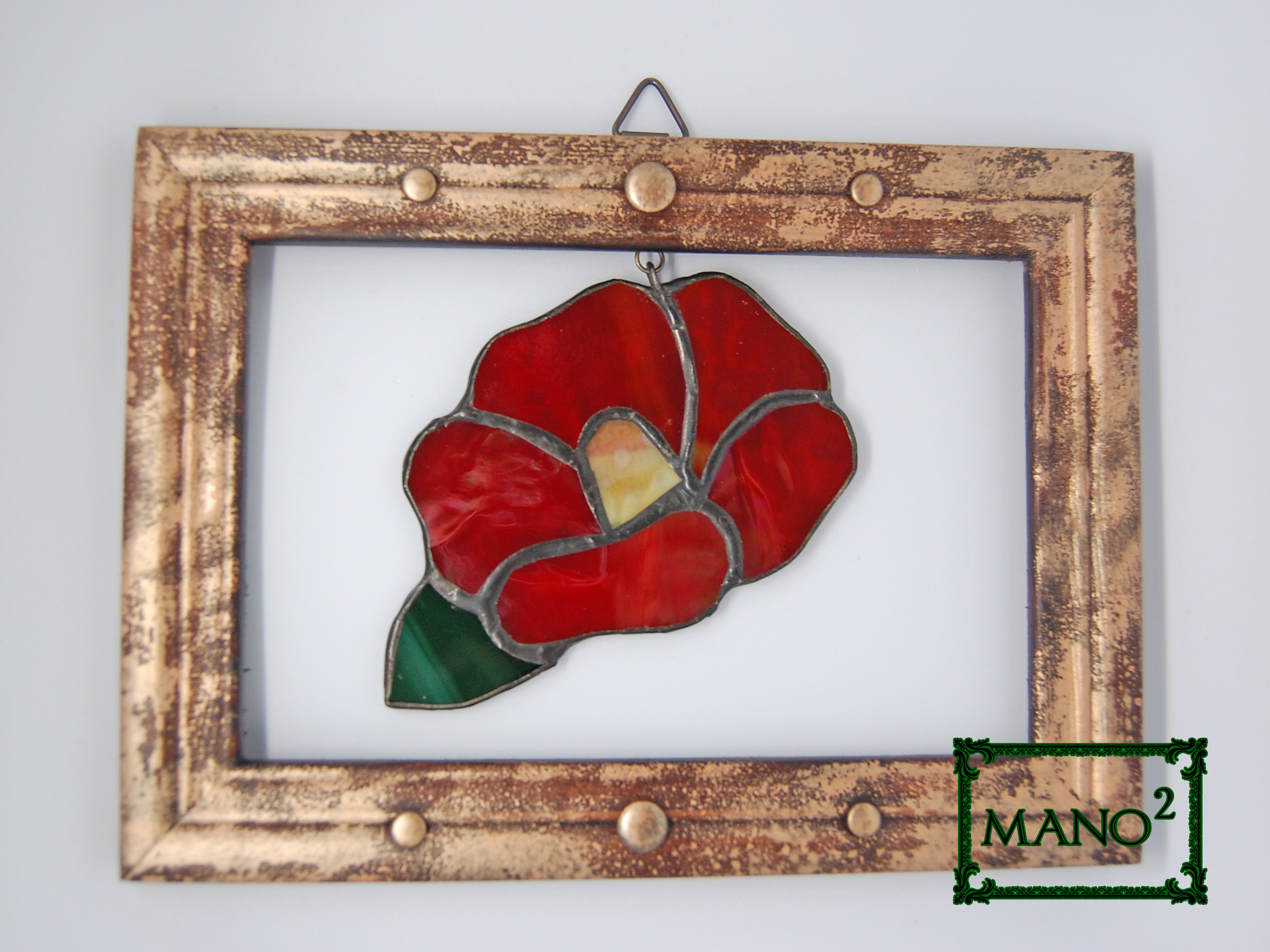 ステンドガラスの赤い椿 Iichi ハンドメイド クラフト作品 手仕事品の通販