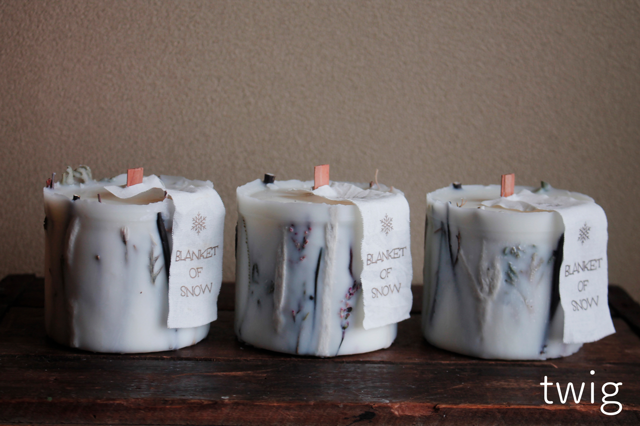 木芯キャンドル Blanket Of Snow Twig Iichi ハンドメイド クラフト作品 手仕事品の通販