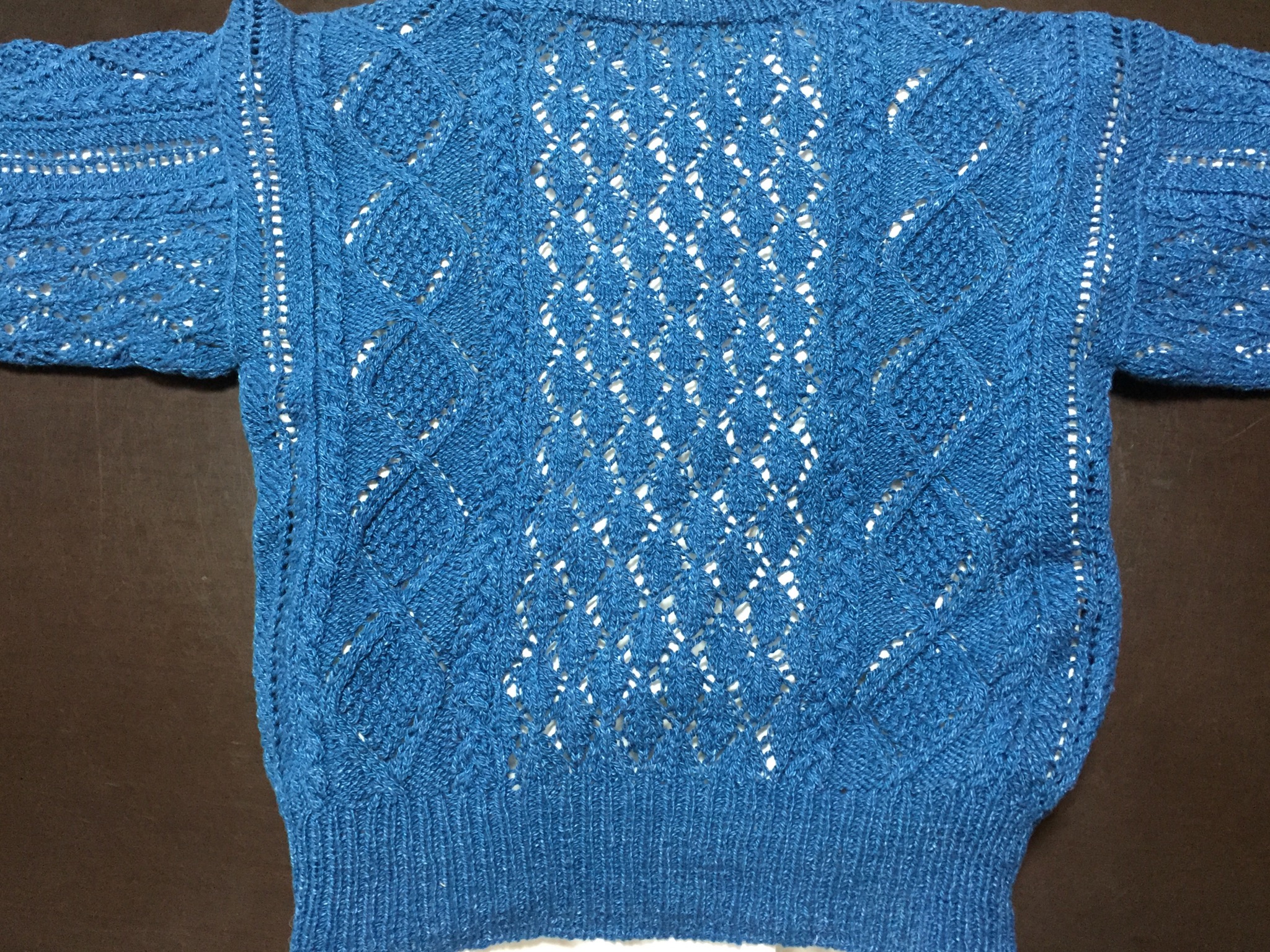 手編み子供用 140cm 綿プルオーバー Iichi ハンドメイド クラフト作品 手仕事品の通販