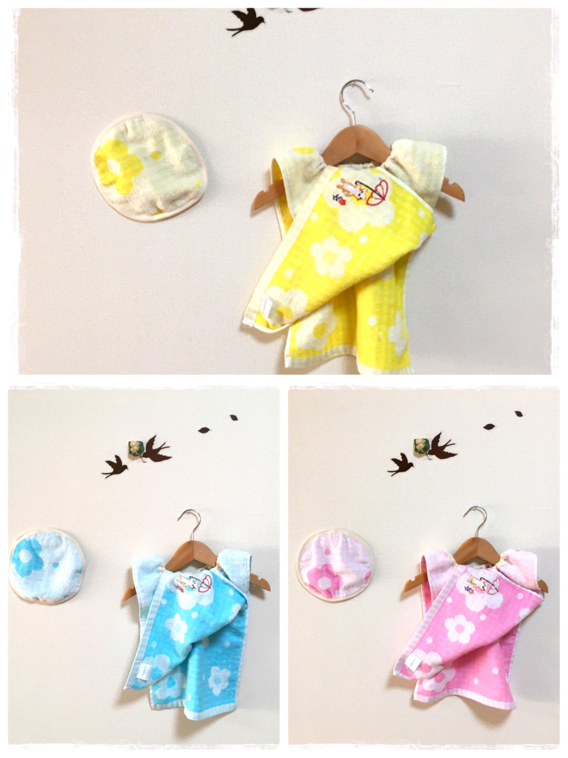 くまさんのお花畑散歩 タオルエプロン ０歳 ５歳1枚900円 Iichi ハンドメイド クラフト作品 手仕事品の通販