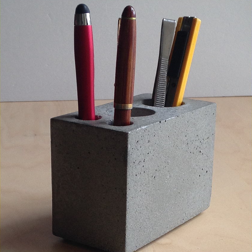 コンクリートペン立てブロック A Type 送料無料 Iichi ハンドメイド クラフト作品 手仕事品の通販