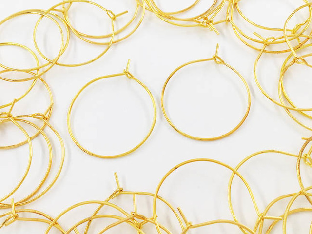 送料無料 フープピアス パーツ 25mm 50個 ゴールド ピアス アクセサリー パーツ ハンドメイド 金具 Ap0717 Iichi ハンドメイド クラフト作品 手仕事品の通販