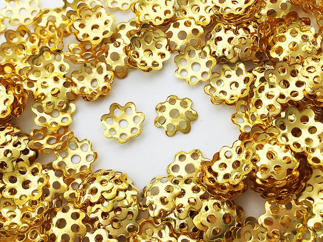 送料無料 ビーズキャップ 8mm ゴールド 座金 花座 300個 ビーズカバー アクセサリー パーツ Ap0816 Iichi ハンドメイド クラフト作品 手仕事品の通販