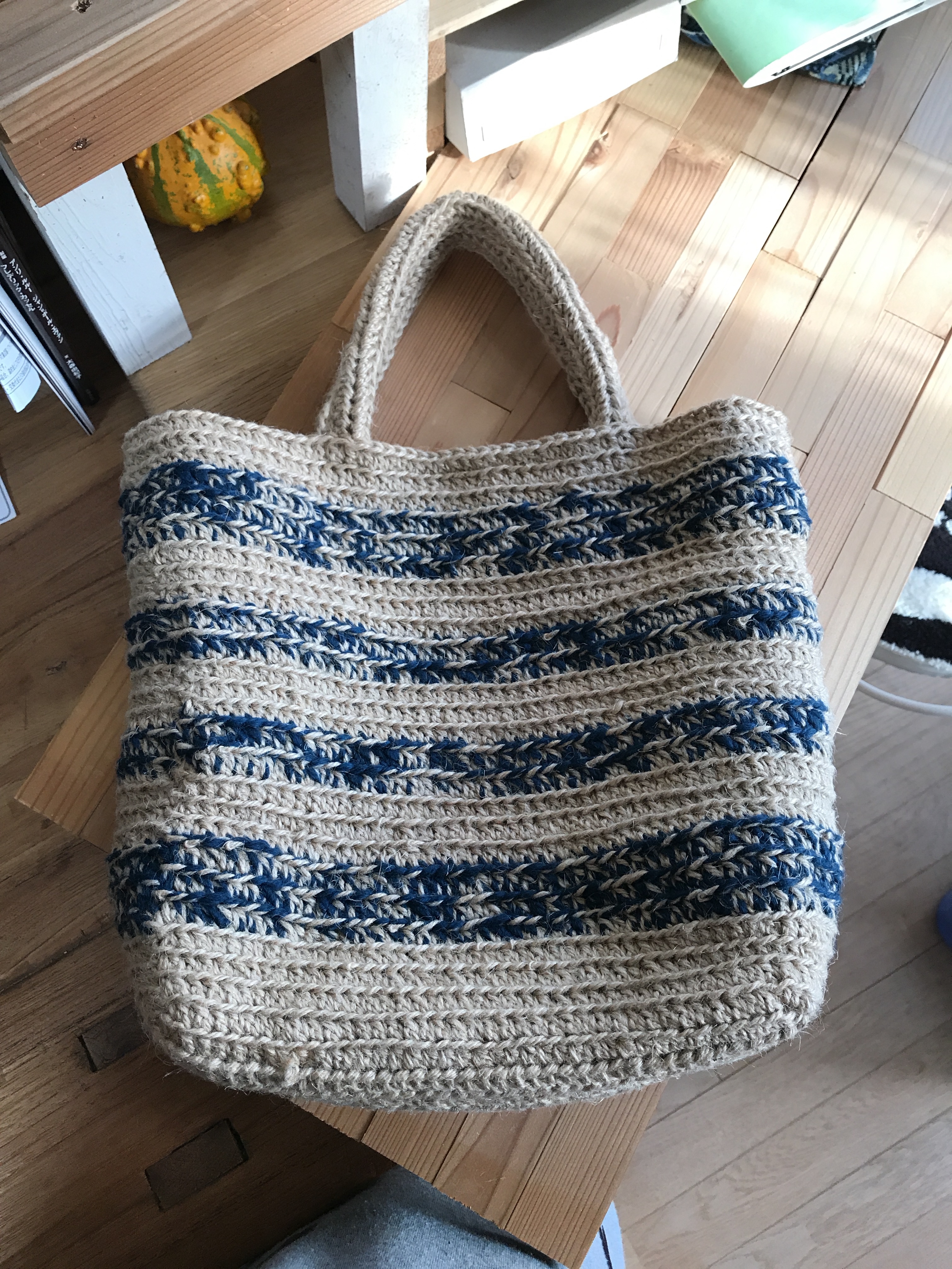 毛糸 麻紐のバック 243 Iichi ハンドメイド クラフト作品 手仕事品の通販