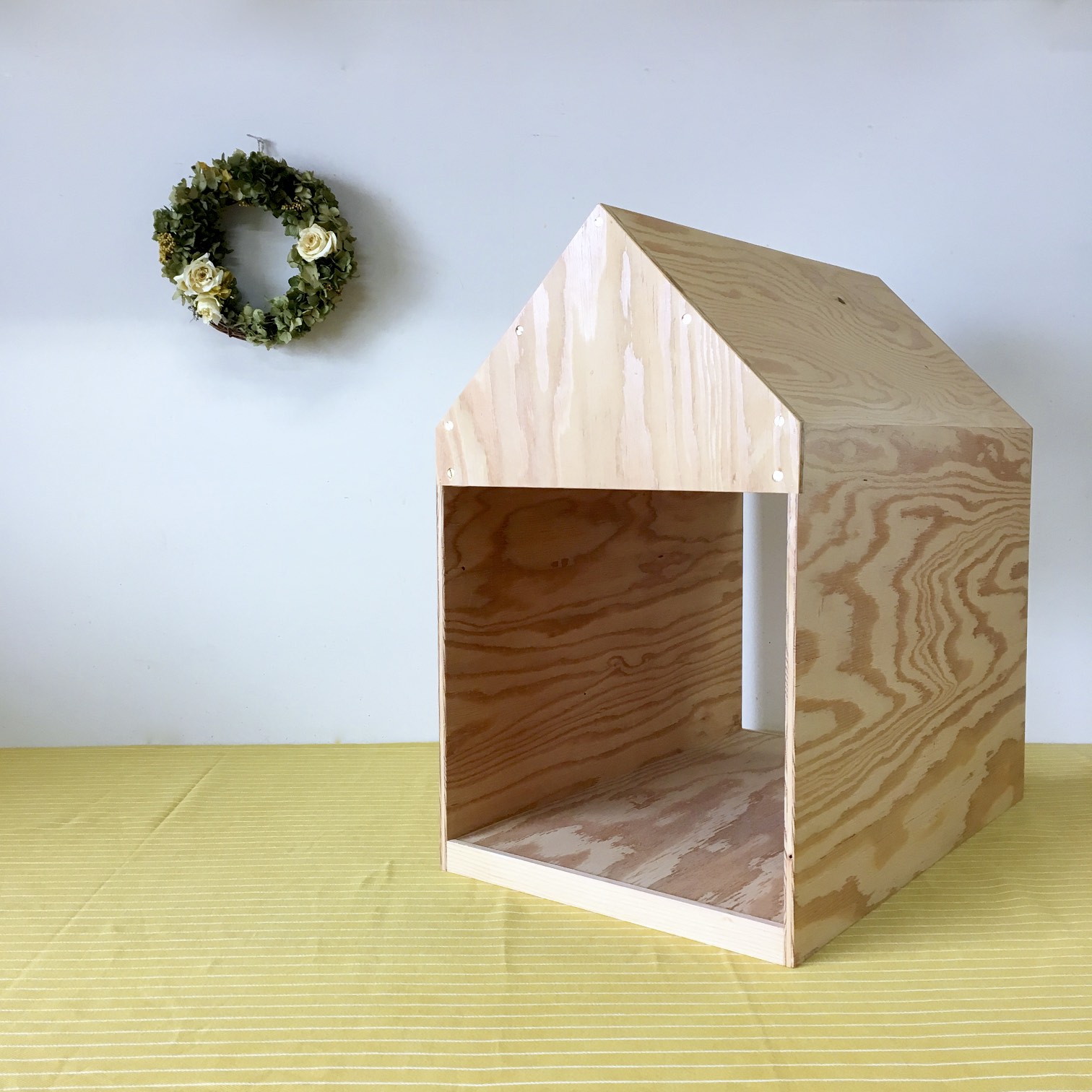 ペットハウス 木製 工具不要 かわいい ドッグハウス マットセット 猫小屋 犬小屋 おしゃれ 簡単組み立て ウッドハウス 扉付き 室内
