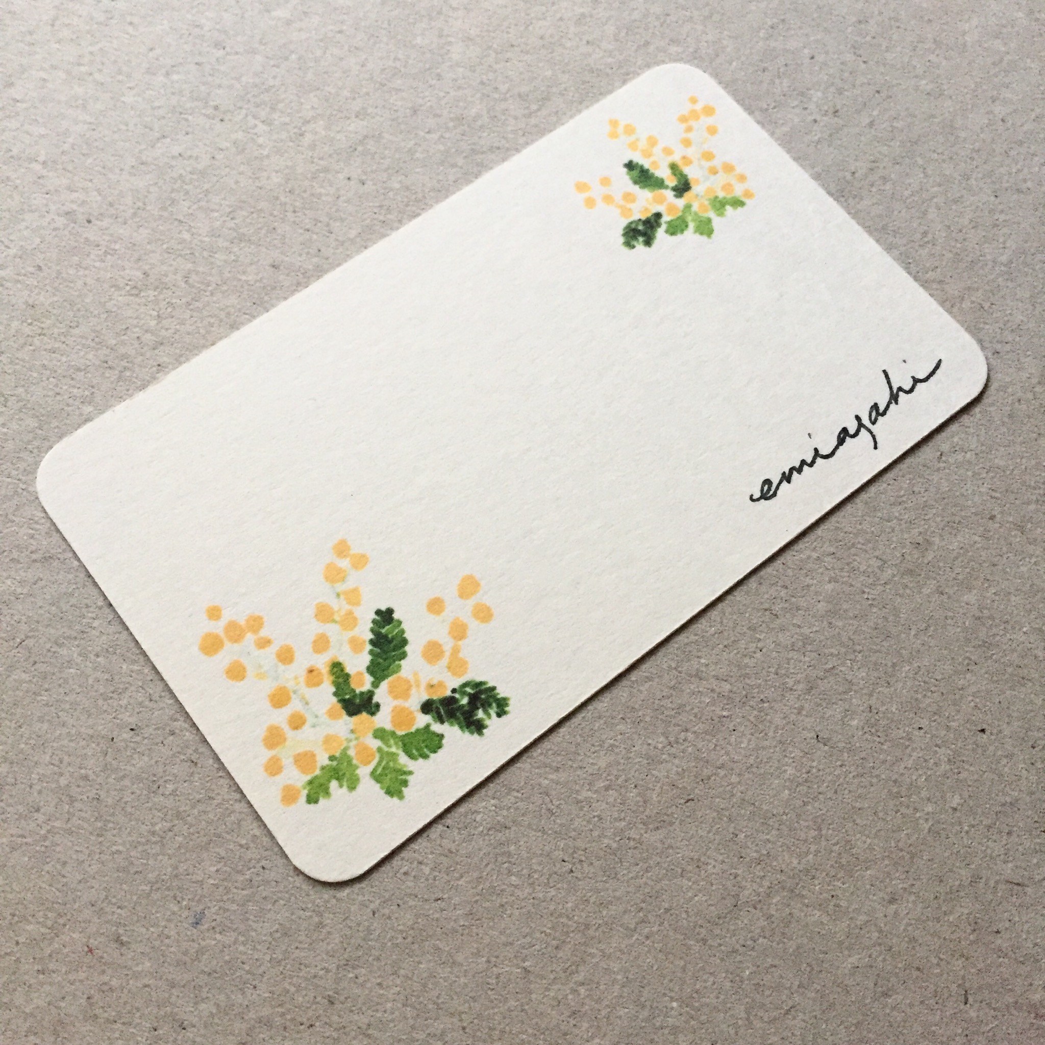 ミモザのメッセージカード 枚 Iichi ハンドメイド クラフト作品 手仕事品の通販