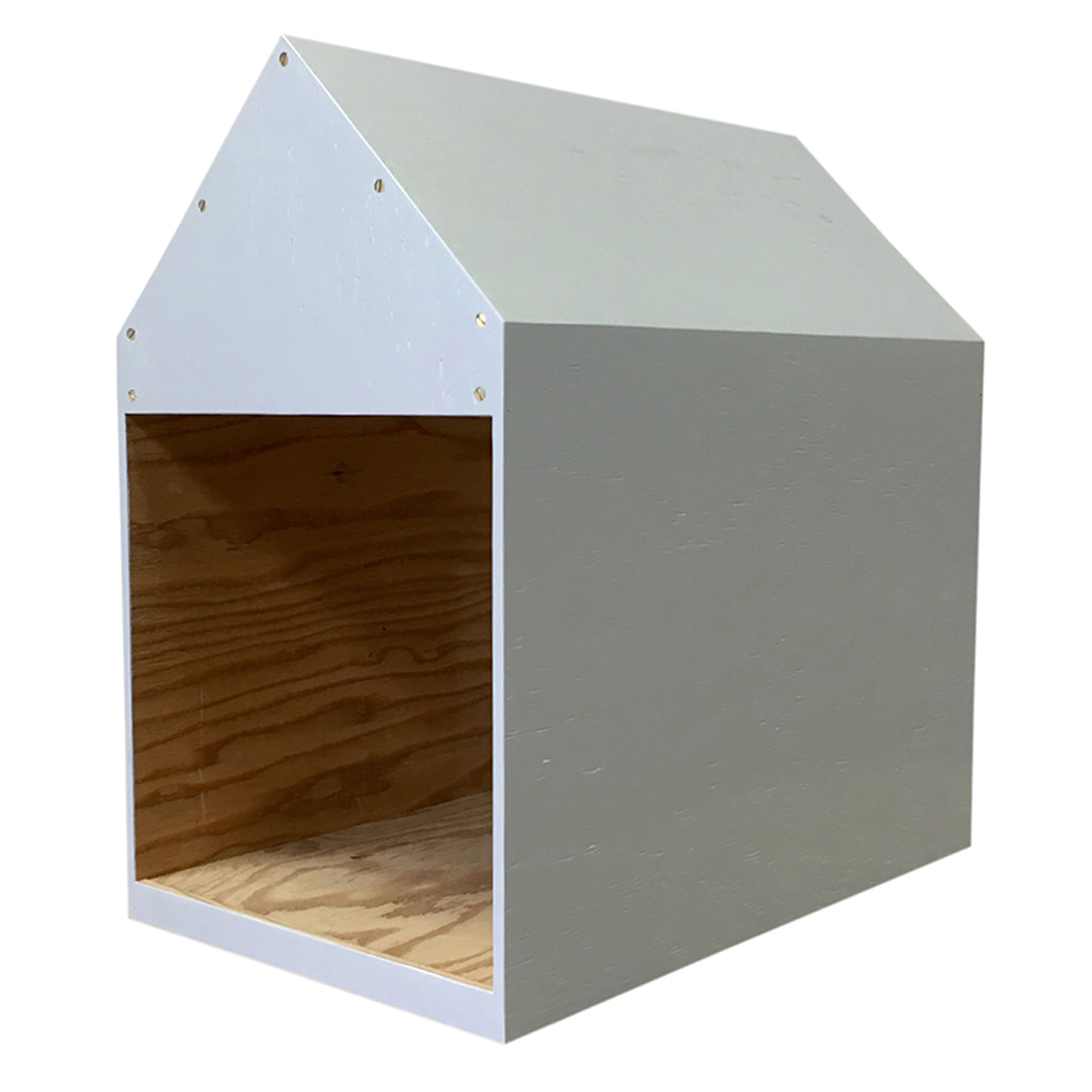 インテリアになる犬小屋 ドッグハウス ペットハウス 木製 グレー 室内用 Iichi ハンドメイド クラフト作品 手仕事品の通販