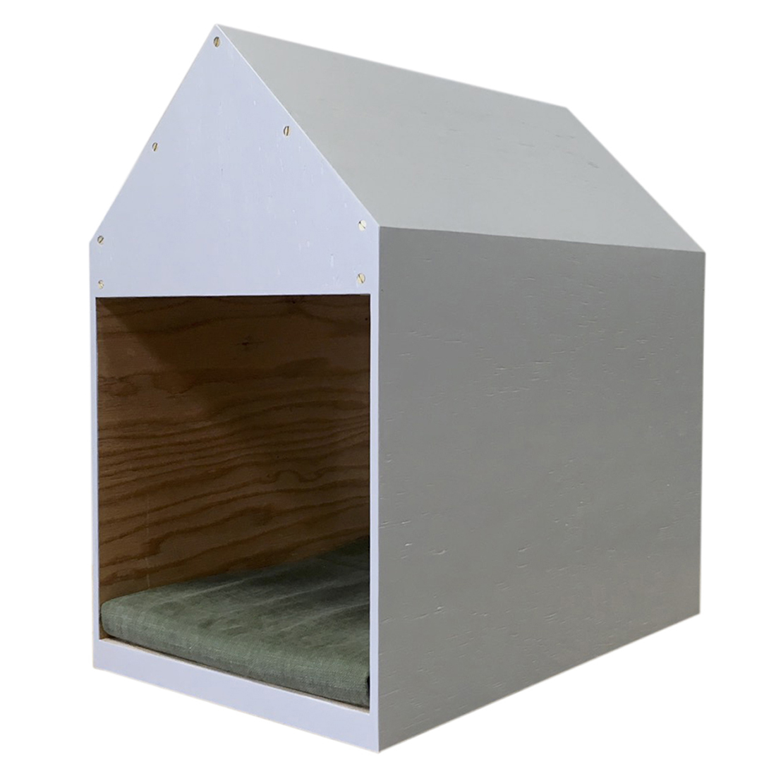 インテリアになる犬小屋 ドッグハウス ペットハウス 木製 グレー 室内用 Iichi ハンドメイド クラフト作品 手仕事品の通販