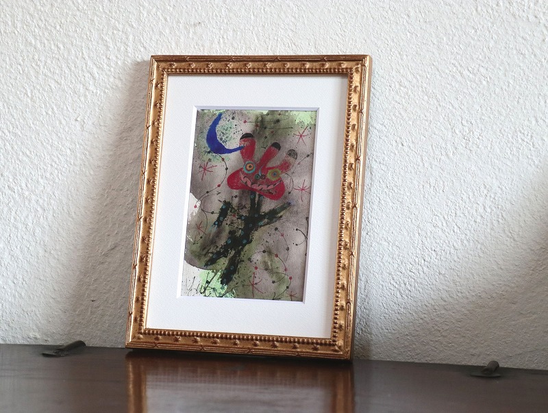 手描きの現代アート 現代絵画 おしゃれな壁掛け 可愛いインテリア カラフルな絵画 もくもくシリーズ 赤い鬼のこども Iichi ハンドメイド クラフト作品 手仕事品の通販