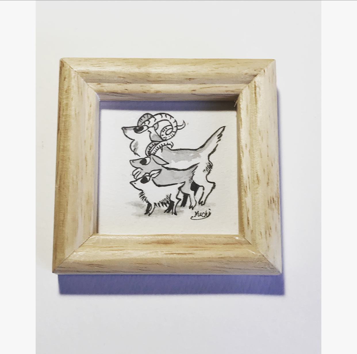 ミニ原画 三匹のガラガラドン Iichi ハンドメイド クラフト作品 手仕事品の通販