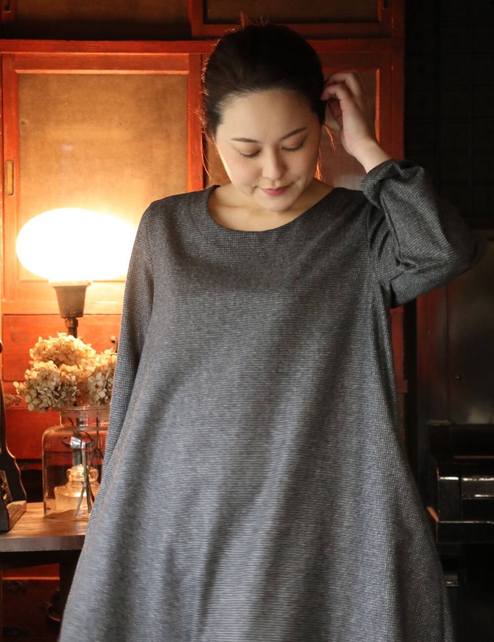 シルクウールのロングワンピース Iichi ハンドメイド クラフト作品 手仕事品の通販