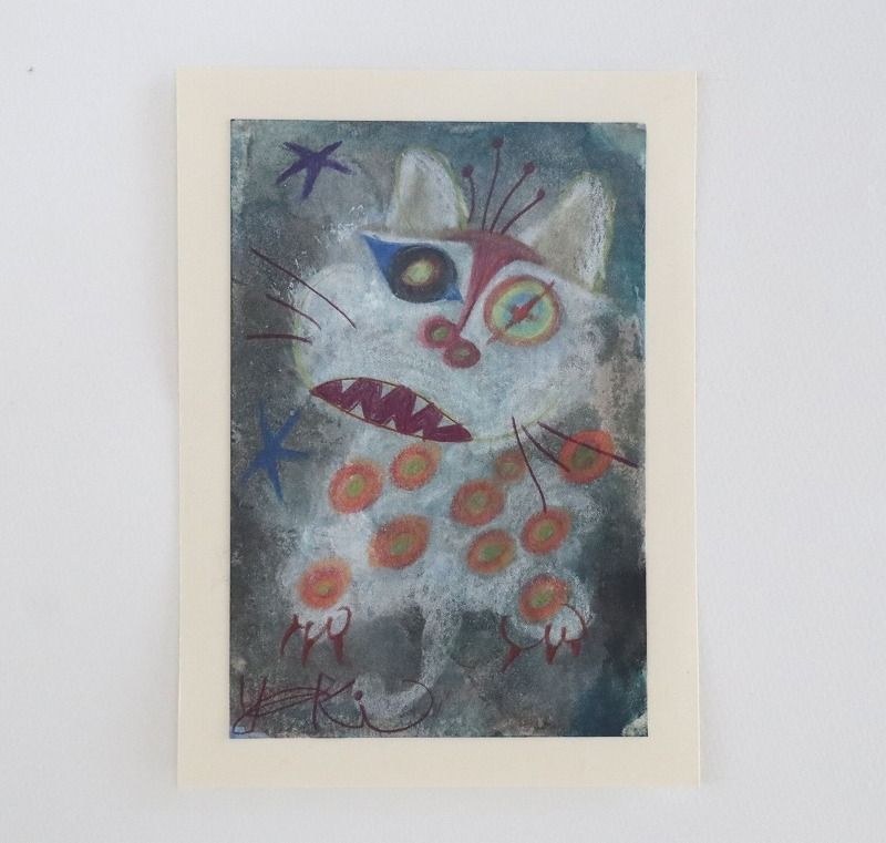 小さい絵画 現代アート アートコレクション 壁掛けアート 可愛いインテリア 絵画壁掛け 癒しシリーズ 白い猫と星 Iichi ハンドメイド クラフト作品 手仕事品の通販