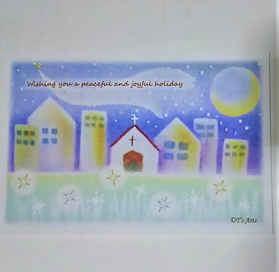 寒中お見舞い5枚セット 冬のパステルアートのポストカード Iichi ハンドメイド クラフト作品 手仕事品の通販