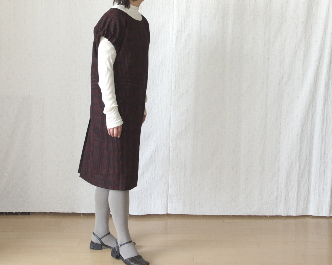 アウトレットセール レトロなパフスリーブワンピース Iichi ハンドメイド クラフト作品 手仕事品の通販