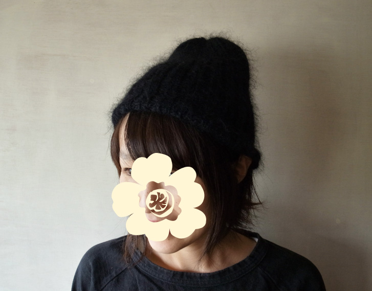 モヘアのリブ編みニット帽 ネイビー Iichi ハンドメイド クラフト作品 手仕事品の通販