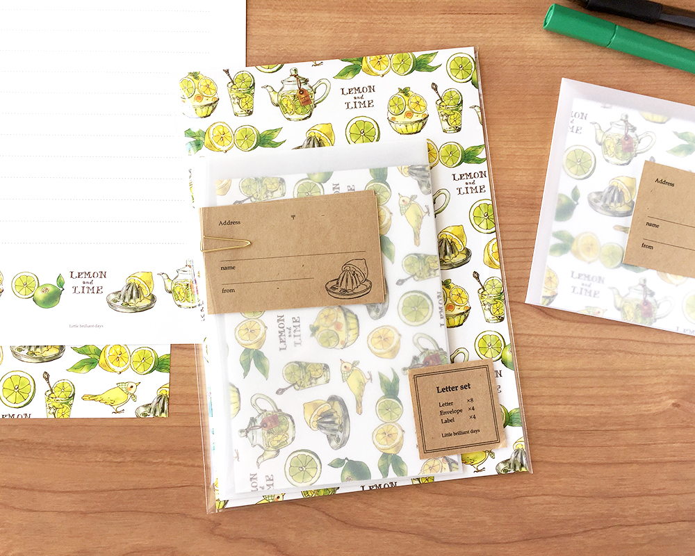 Letterset Lemon Lime レモンライムレターセット 夏 フルーツ Iichi ハンドメイド クラフト作品 手仕事品の通販