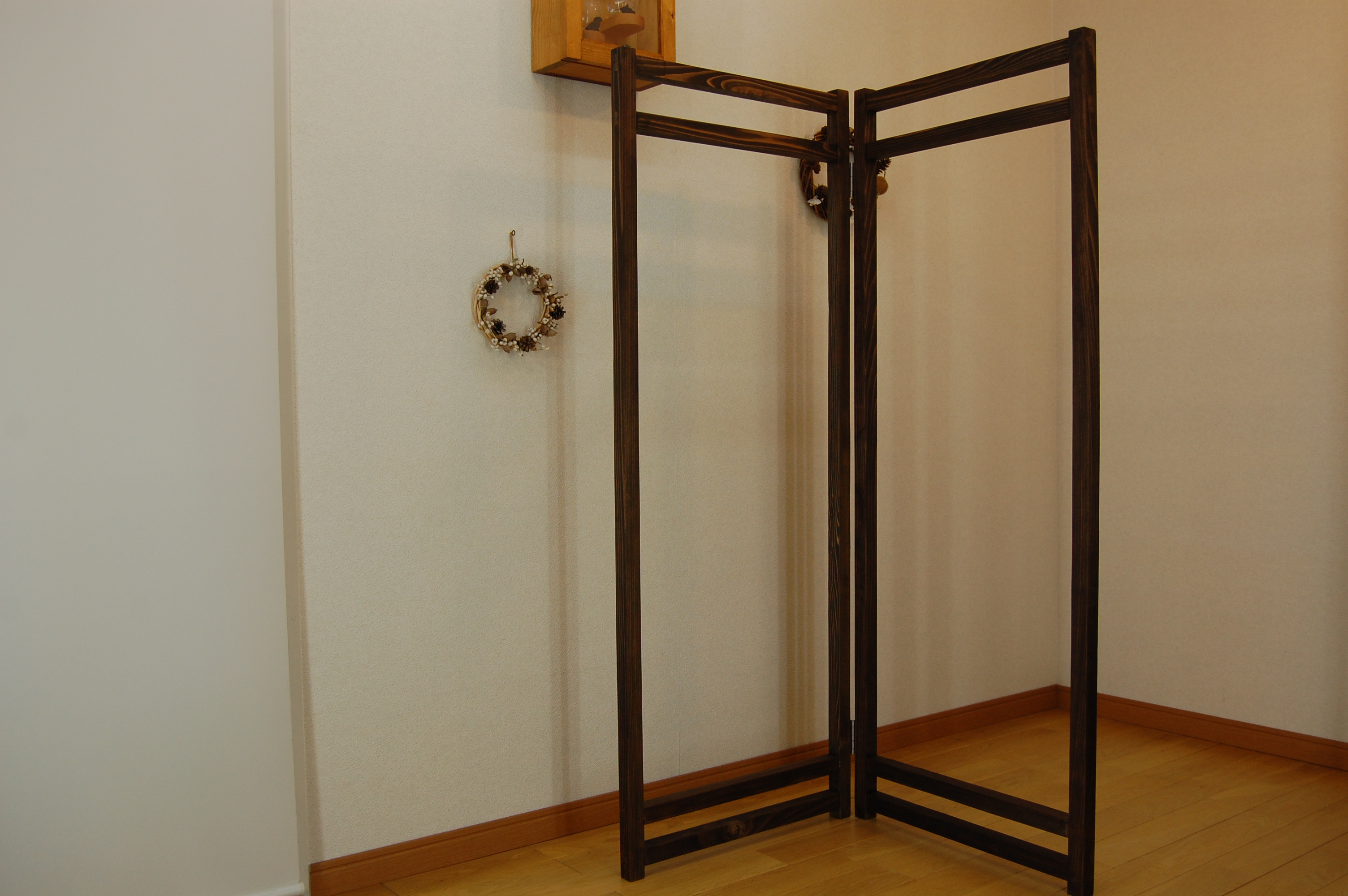 衣紋掛け 衣桁 ハンガーラック 135 ブラックウォルナット Iichi ハンドメイド クラフト作品 手仕事品の通販