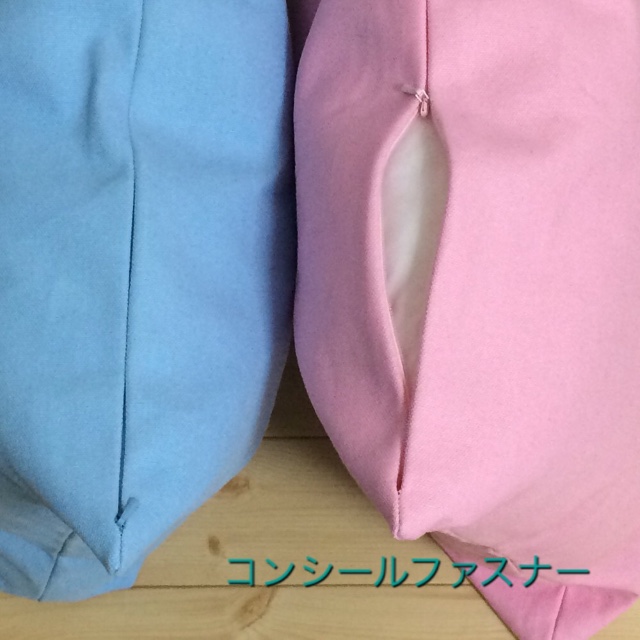 帆布のシンプルなパステルカラーのクッションカバー ピンク 水色 Iichi ハンドメイド クラフト作品 手仕事品の通販
