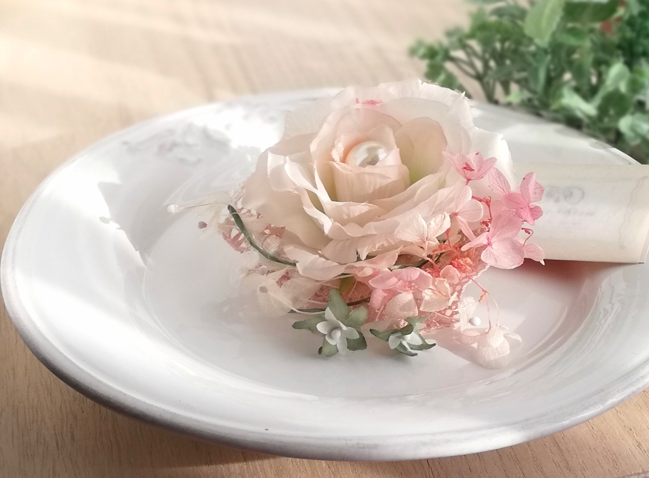 ふわふわシフォンローズのコサージュ 2way ベビーピンク Fluffy Chiffon Rose Corsage Pink Iichi ハンドメイド クラフト作品 手仕事品の通販