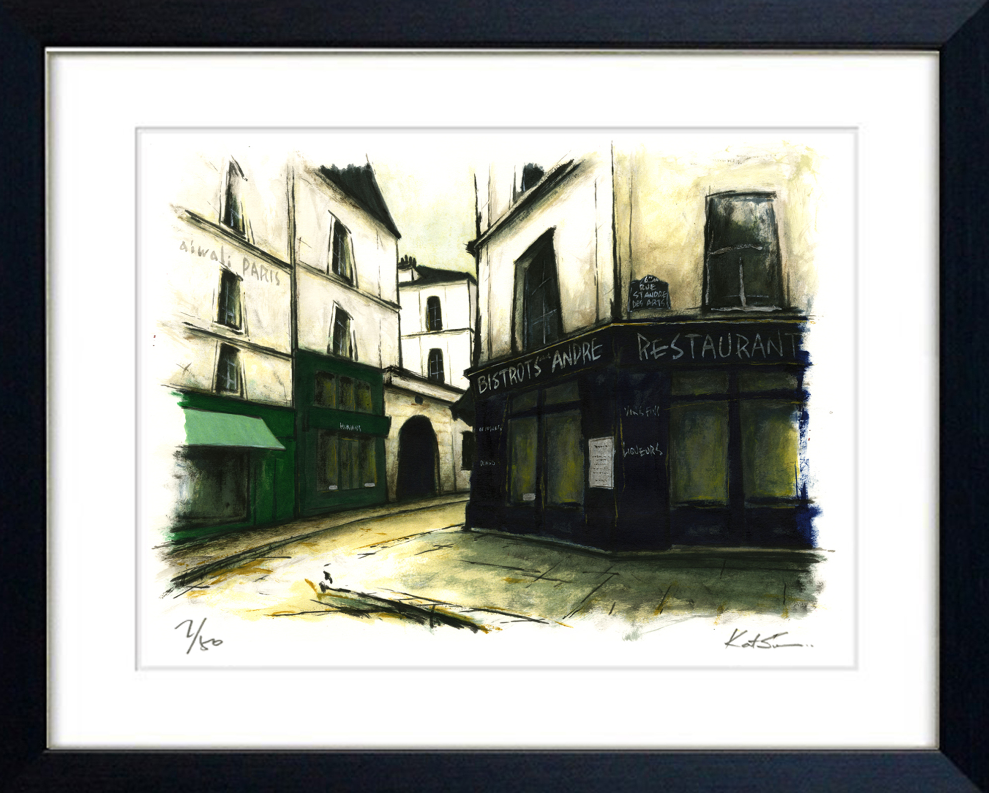 風景画 パリ 版画 サン タンドレの街角 Iichi ハンドメイド クラフト作品 手仕事品の通販