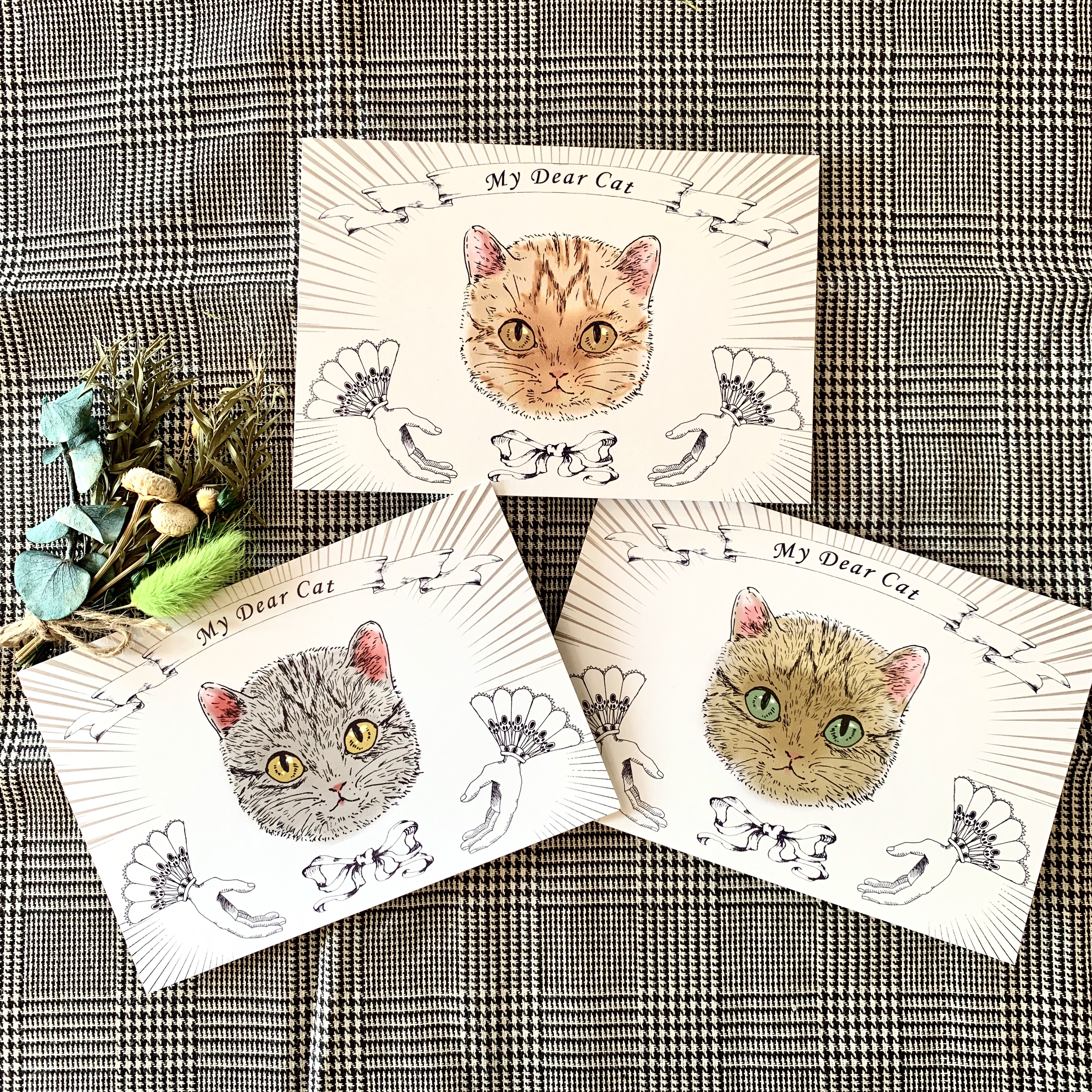 私の大切な猫 ポストカードセット1 3枚セット Iichi ハンドメイド クラフト作品 手仕事品の通販
