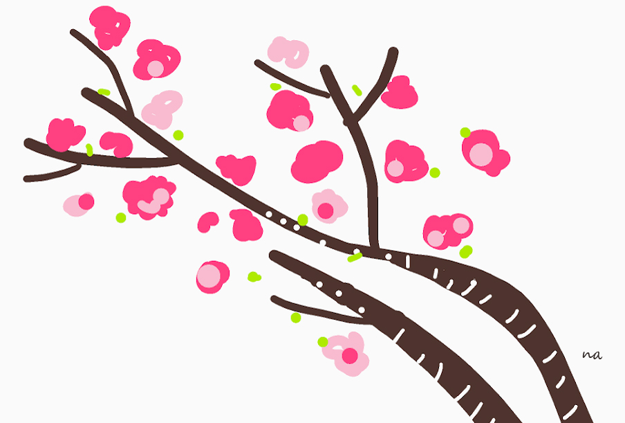 桜 イラスト ポストカード 2枚セット 春 癒し ナチュラル アート Naturako Iichi ハンドメイド クラフト作品 手仕事品の通販