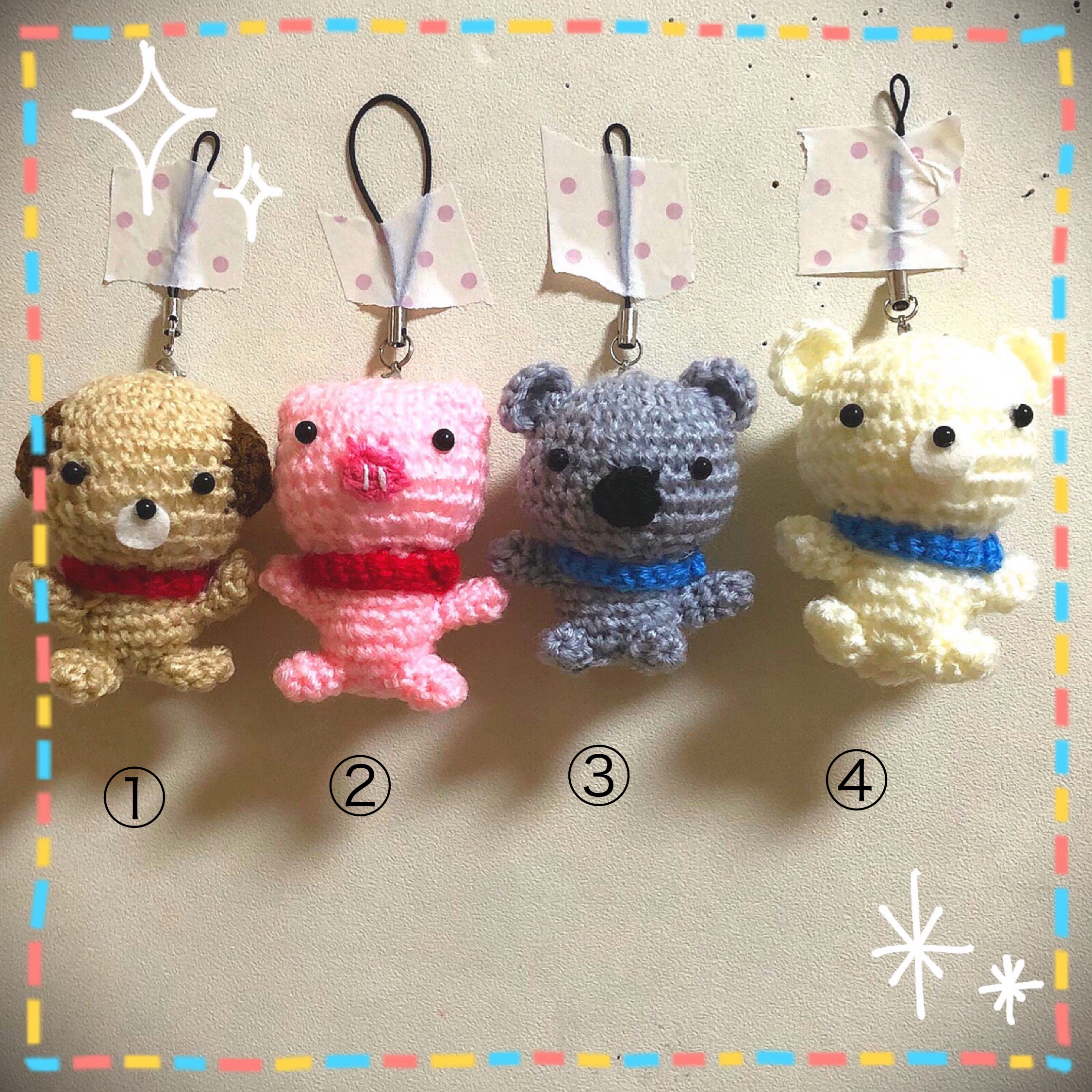 アニマルあみぐるみストラップ Iichi ハンドメイド クラフト作品 手仕事品の通販